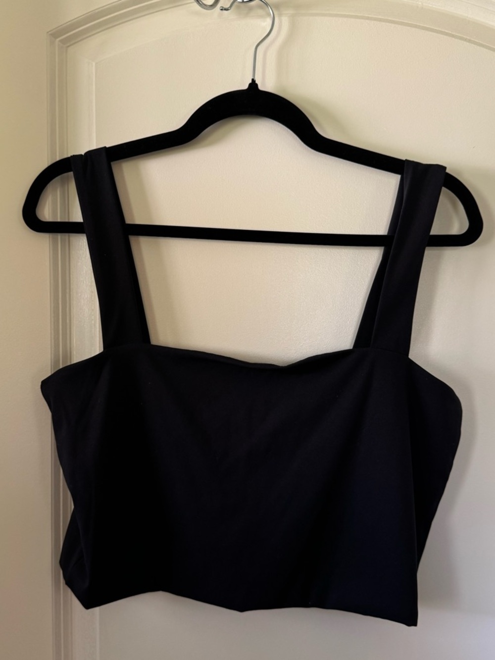 Forever 21 Square Neck Cropped Tops - Black and White - Size XL